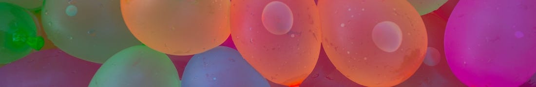 water balloons of varied bright colors