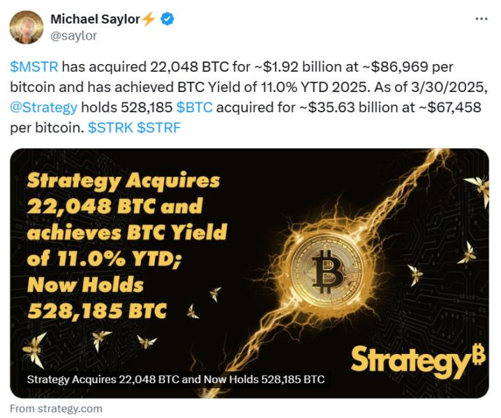 Michael Saylor's Strategy buys Bitcoin dip with $1.9B purchase —  TradingView News