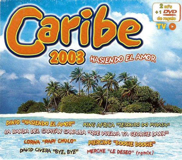 Carátula del Caribe Mix 2003, CD recopilatorio con canciones del verano de ese año en España.