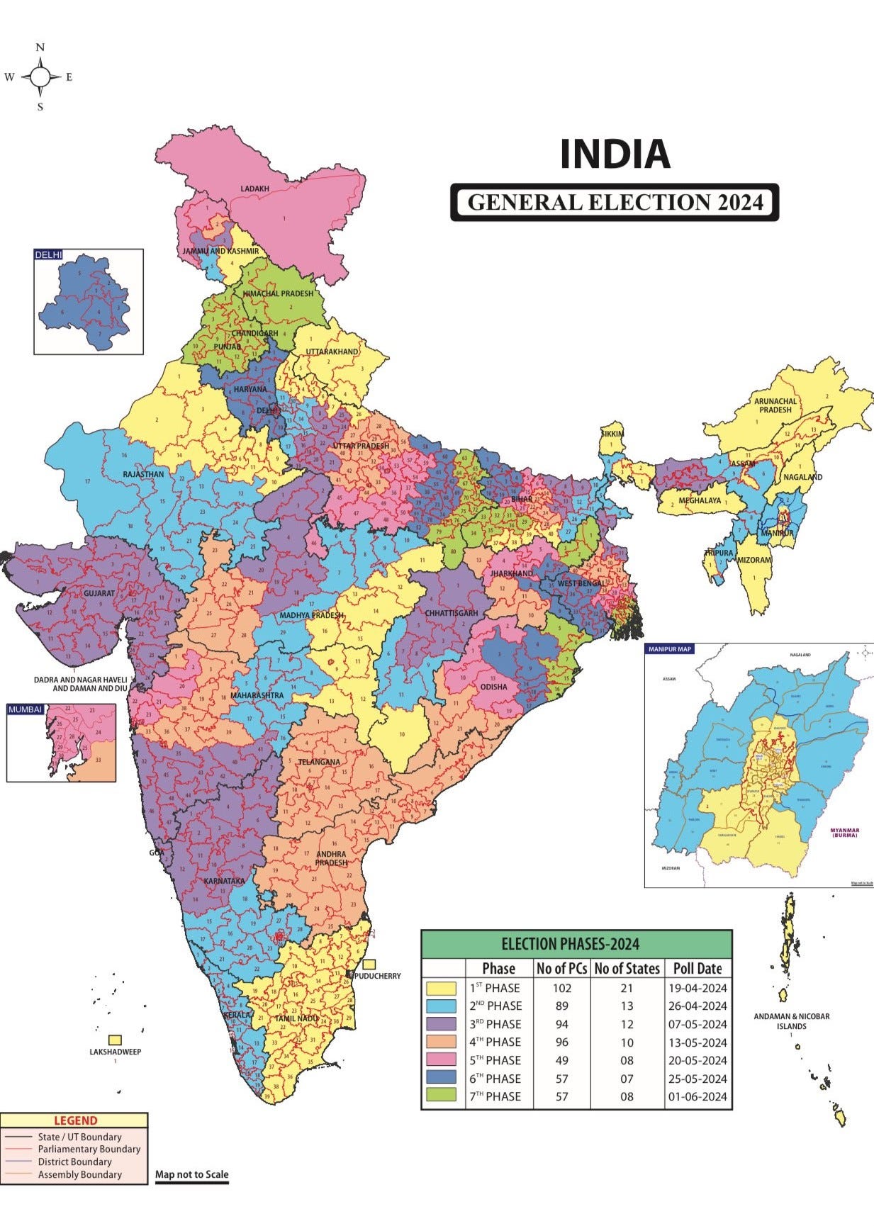 Mapa elecciones India 2024