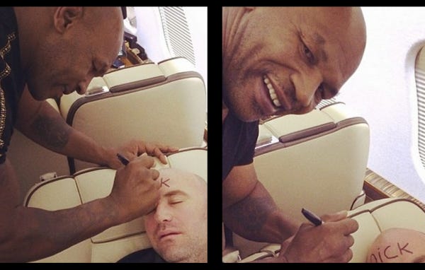 mike tyson writing up ufc dana whites face