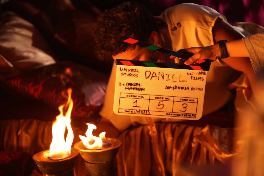A behind the scenes photo of the new film Daniel by the Kooman brothers