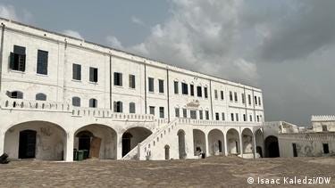 That is an inside view of the cape coast castle, a slave castle in Ghana 