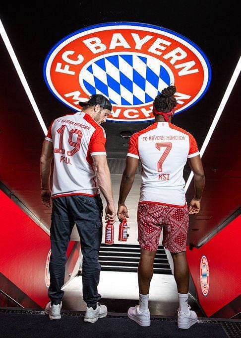 Just in time for Harry Kane” - Fans react as KSI and Logan Paul's Prime  becomes Bayern's sponsor following Arsenal and Barcelona