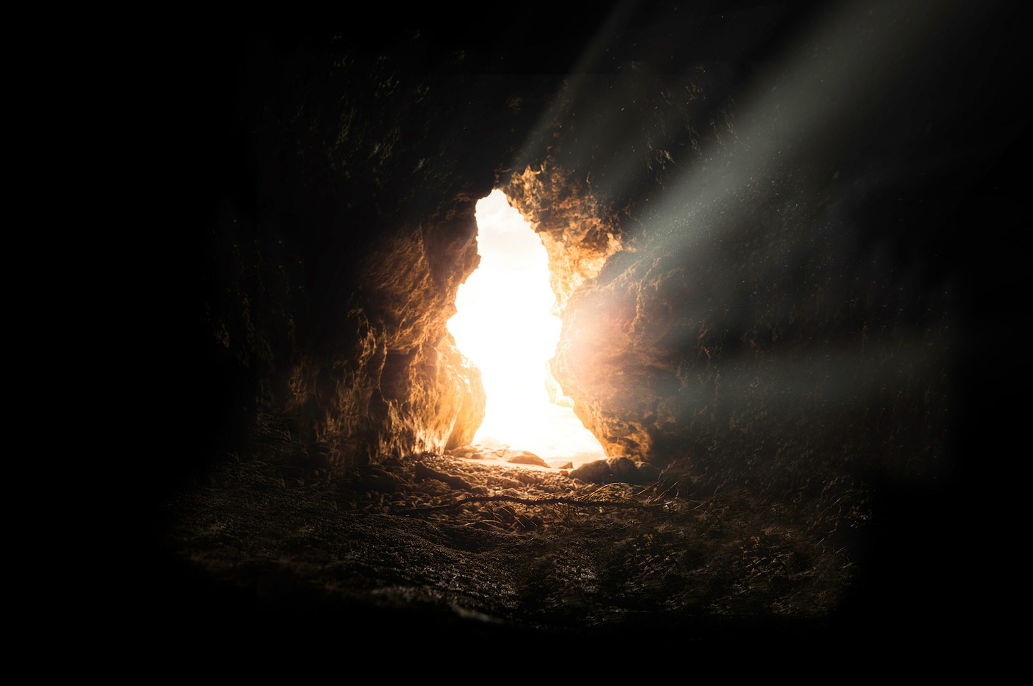 Easter cave at sundown