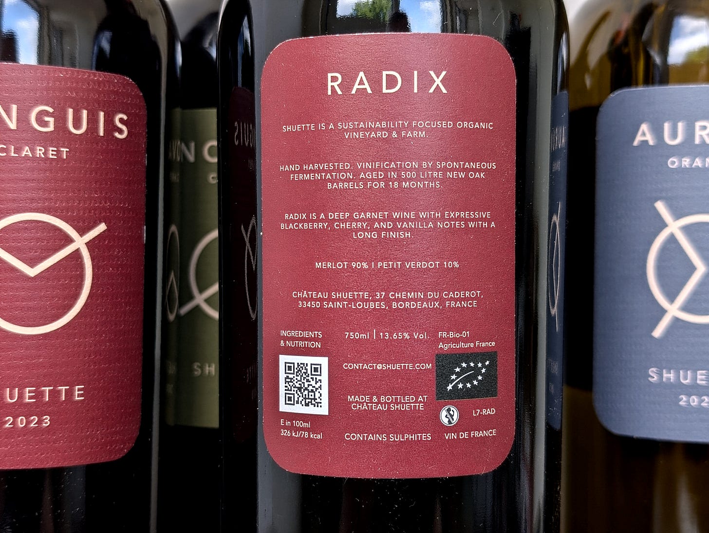 An example of a recent wine label that is compliant with the latest EU regulation 2021/2117