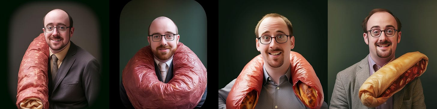 A man wrapped in various sleeping baggy/roll matty sausages. Coincidentally the man looks only marginally like my boss. 