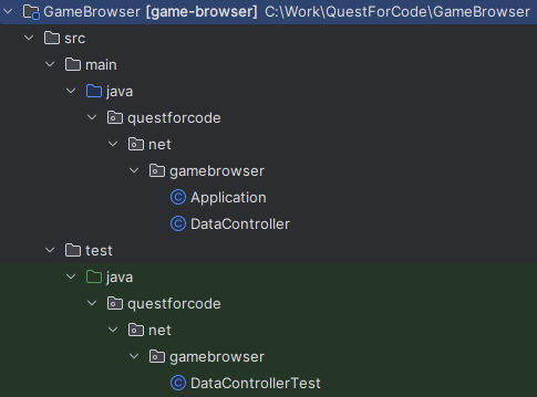 Game Browser folder structure