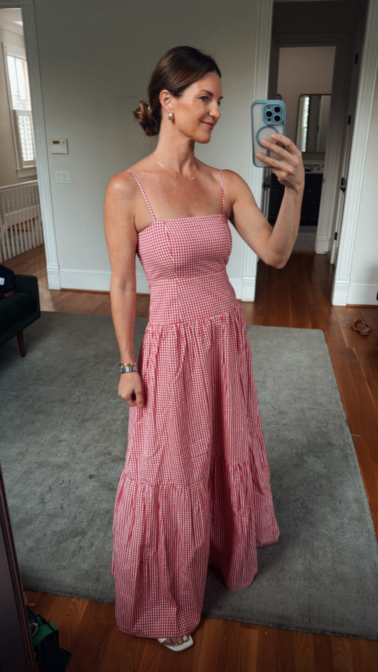 red gingham dress for italy vacation dress nantucket outfit summer aesthetic