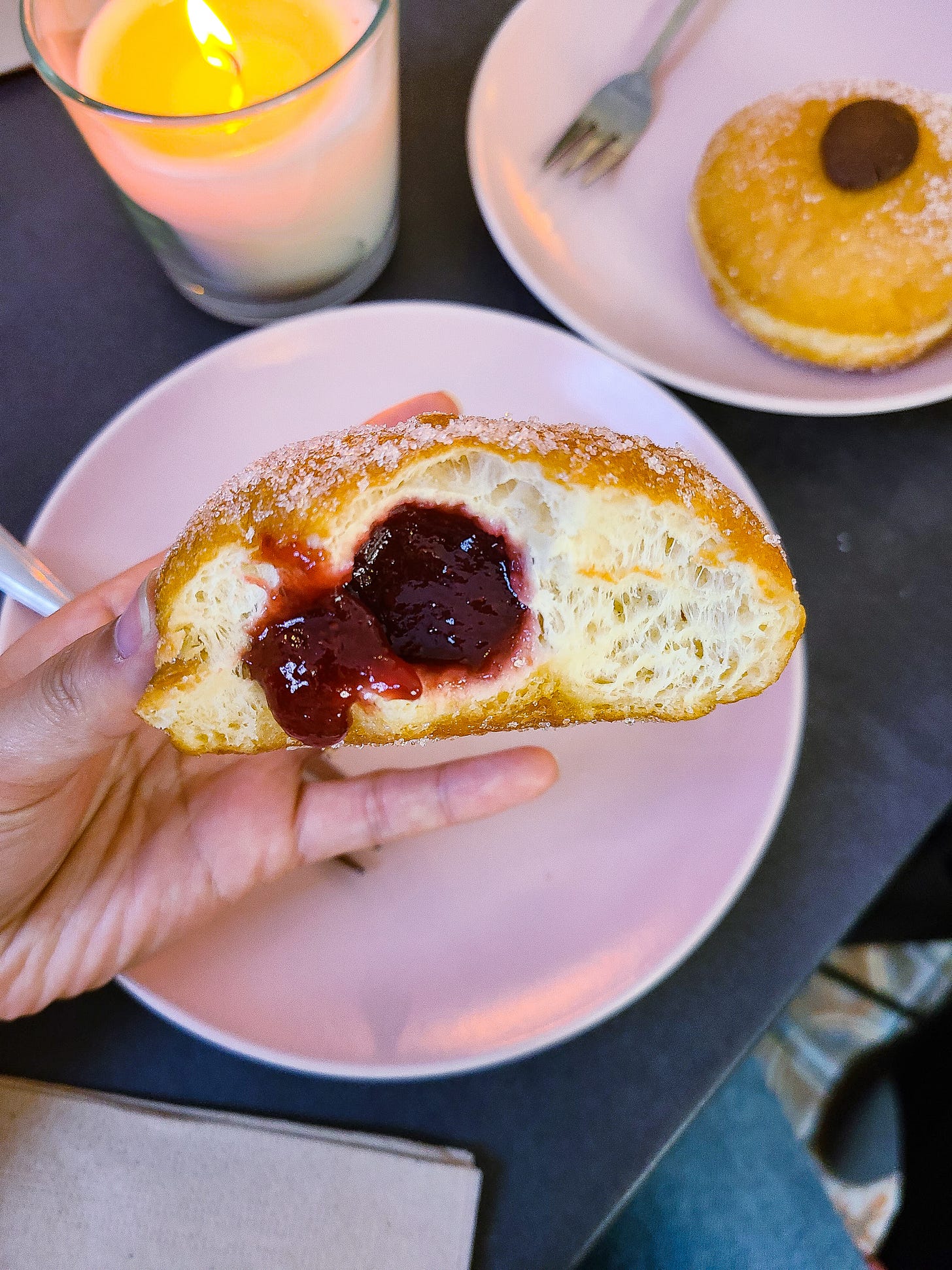SammyS Berliner Donut's strawberry Berliner doughnut