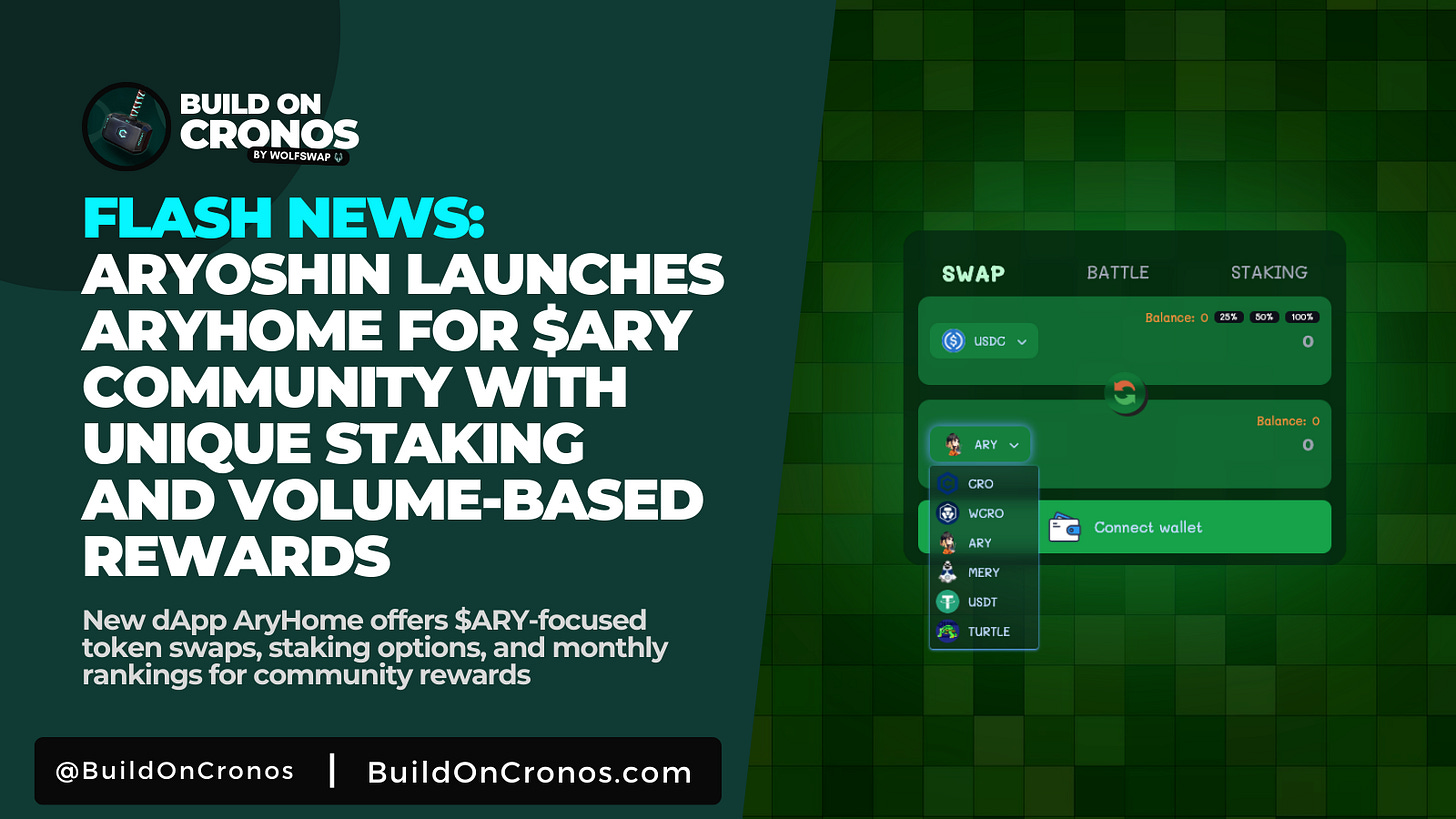 ARYOSHIN Launches AryHome for $ARY Community with Unique Staking and Volume-Based Rewards
