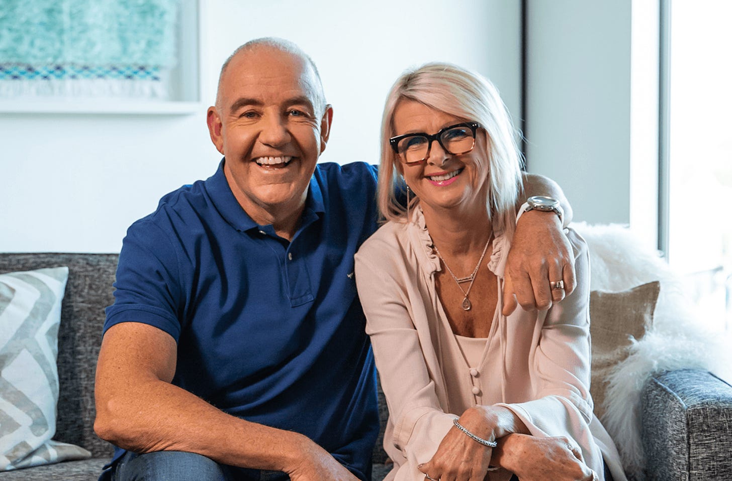 Life founders Paul & Maree de Jong on the couch