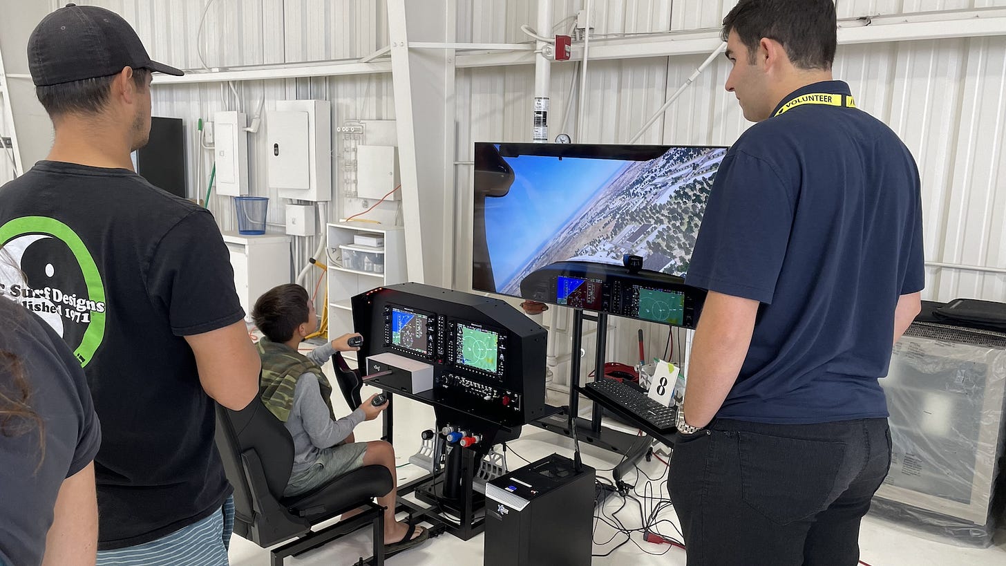 About 150 kids and their parents attended the Palomar Airport Association’s third annual Youth Aviation Day at the McClellan-Palomar Airport on Saturday. Steve Puterski photo