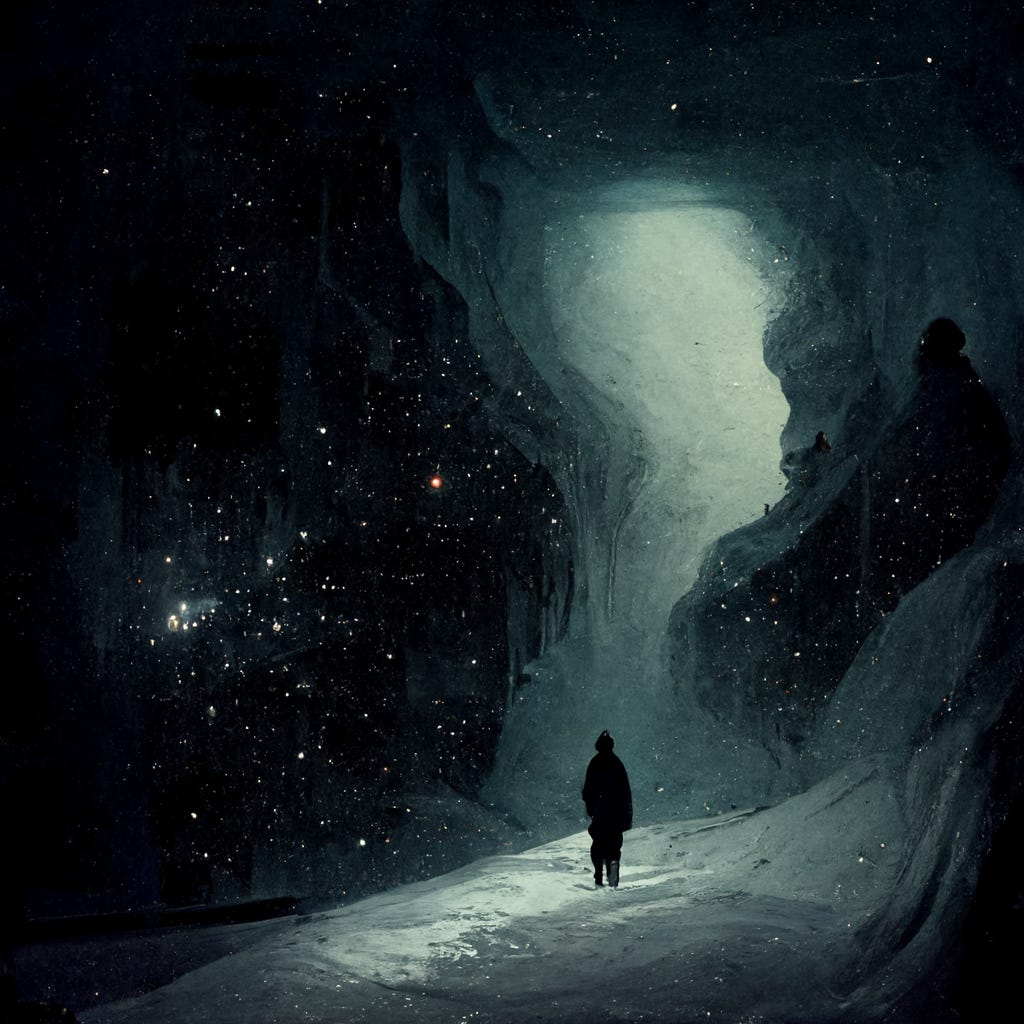 Midjourney prompt: in the cold, dark vacuum of space, - PromptHero