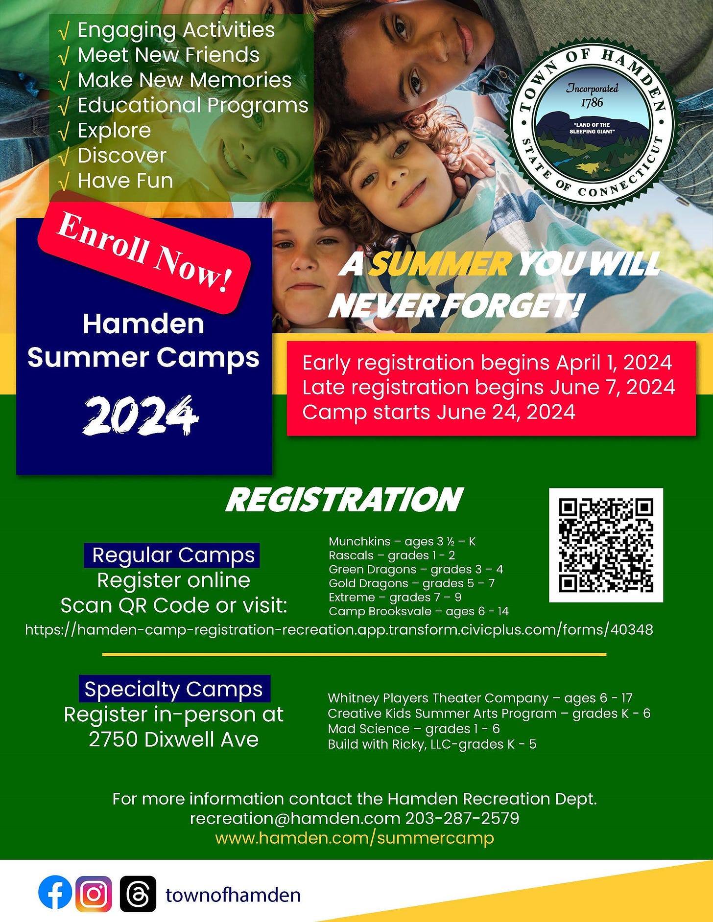 hamden summer camp 2024 registration Opens in new window