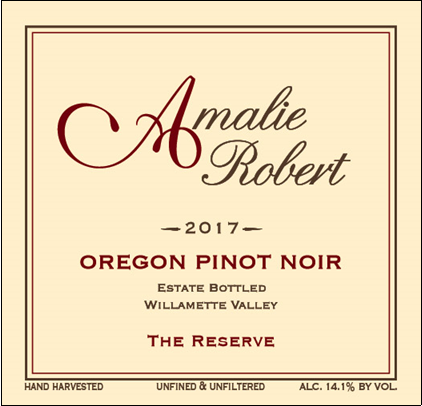 2017 The Reserve Pinot Noir label.