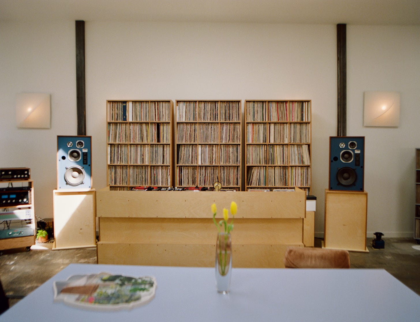 The listening room's vinyl collection