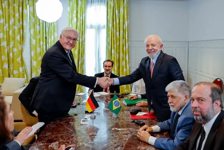 Presidente da República, Luiz Inácio Lula da Silva, durante reunião com o Presidente da República Federal da Alemanha, Frank-Walter Steinmeier. Montevidéu - Uruguai. 

Foto: Ricardo Stuckert / PR