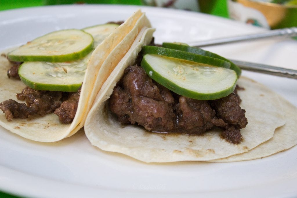 Korean Elk Taco with Quick Pickles