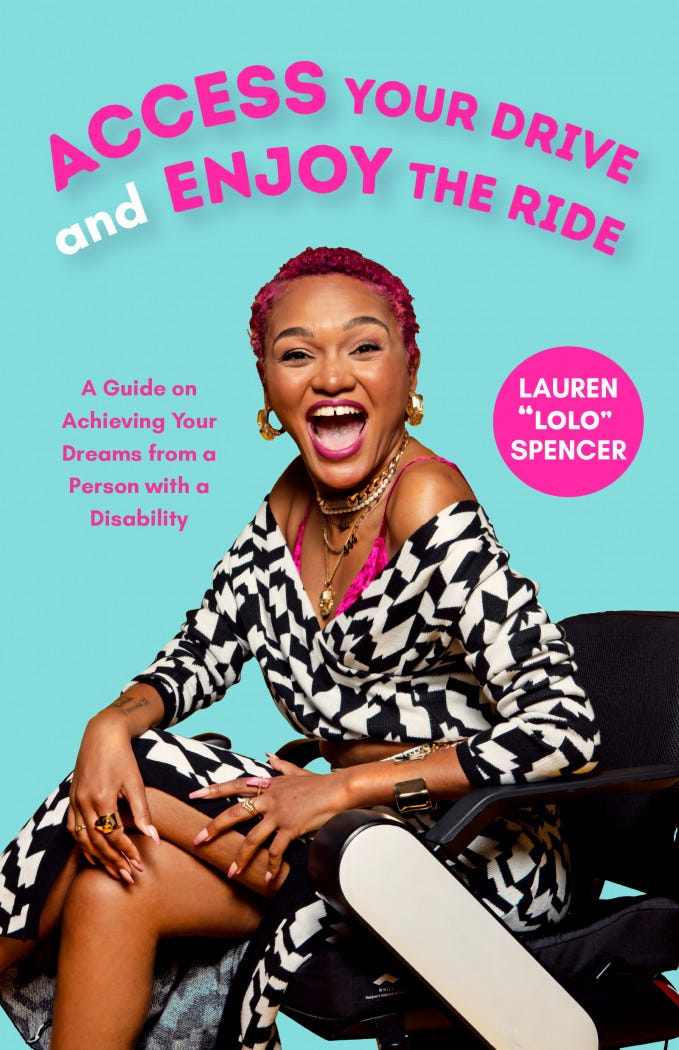 A jubilant Black woman in a sleek powerchair is on the cover of her new book.
