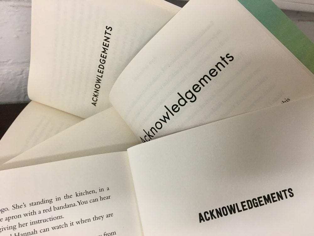 An Ode to the Acknowledgements Page — Kill Your Darlings
