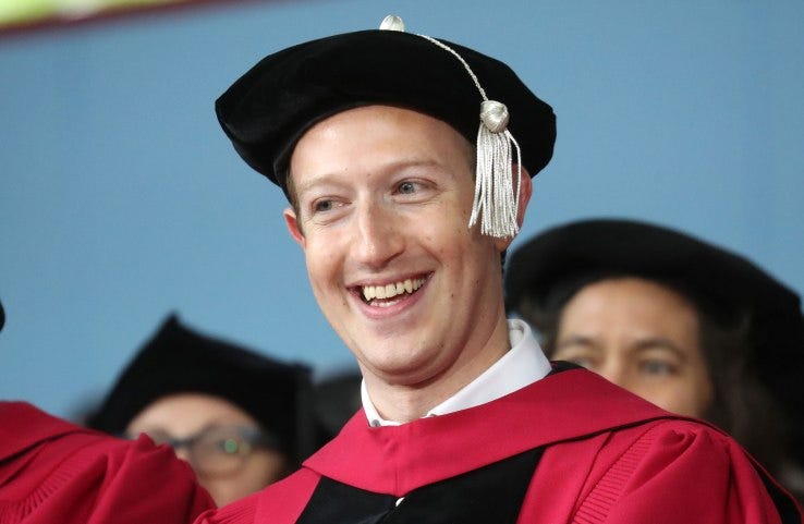 mark zuckerberg harvard honorary graduate 2017