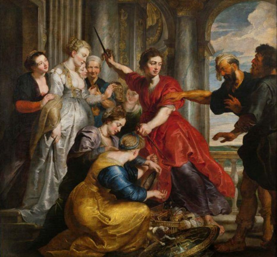 L'opera di Rubens "Achille scoperto da Ulisse e Diomede", un quadro del barocco fiammingo dai colori sgargianti.