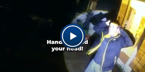 Body word video of a suspect being arrested