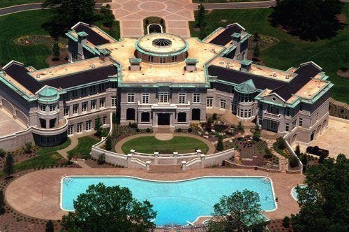 Evander Holyfield's Foreclosed, 109-Room Palace | Mansions, Big mansions,  Celebrity houses