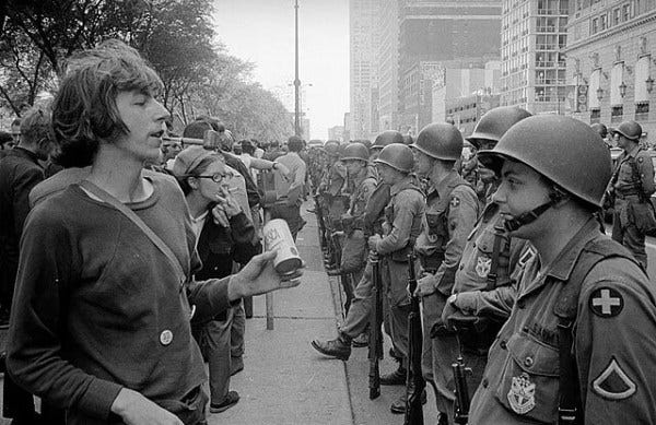 grant park, at the democratic national convention in chicago, august 26, 1968 a