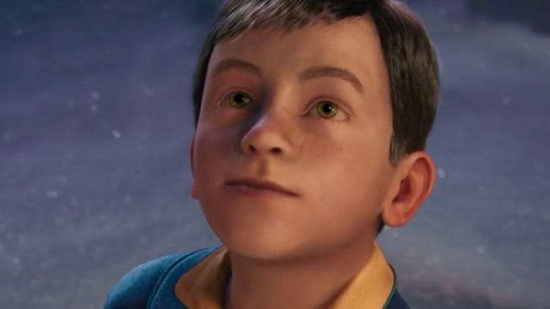 Close up of Hero Boy from The Polar Express.