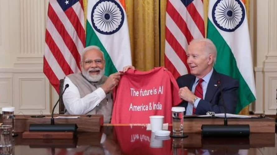US President Joe Biden gifts special T-Shirt to PM Modi with quote on AI
