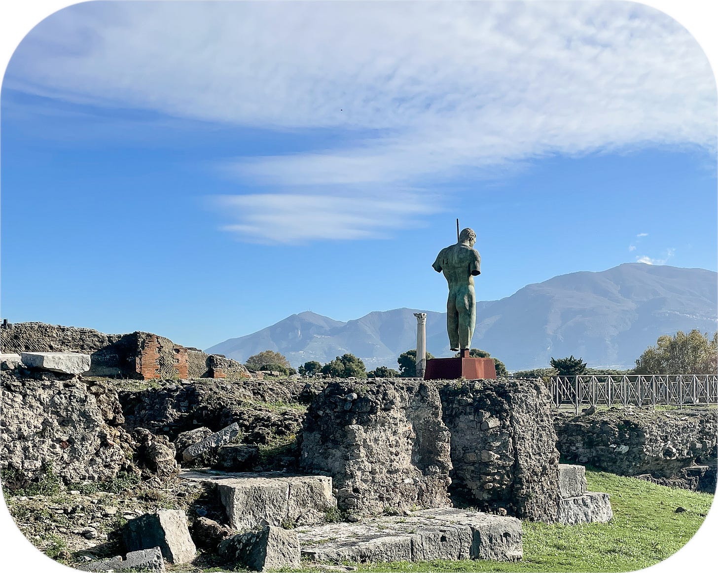 A sculpture at Pompeii
