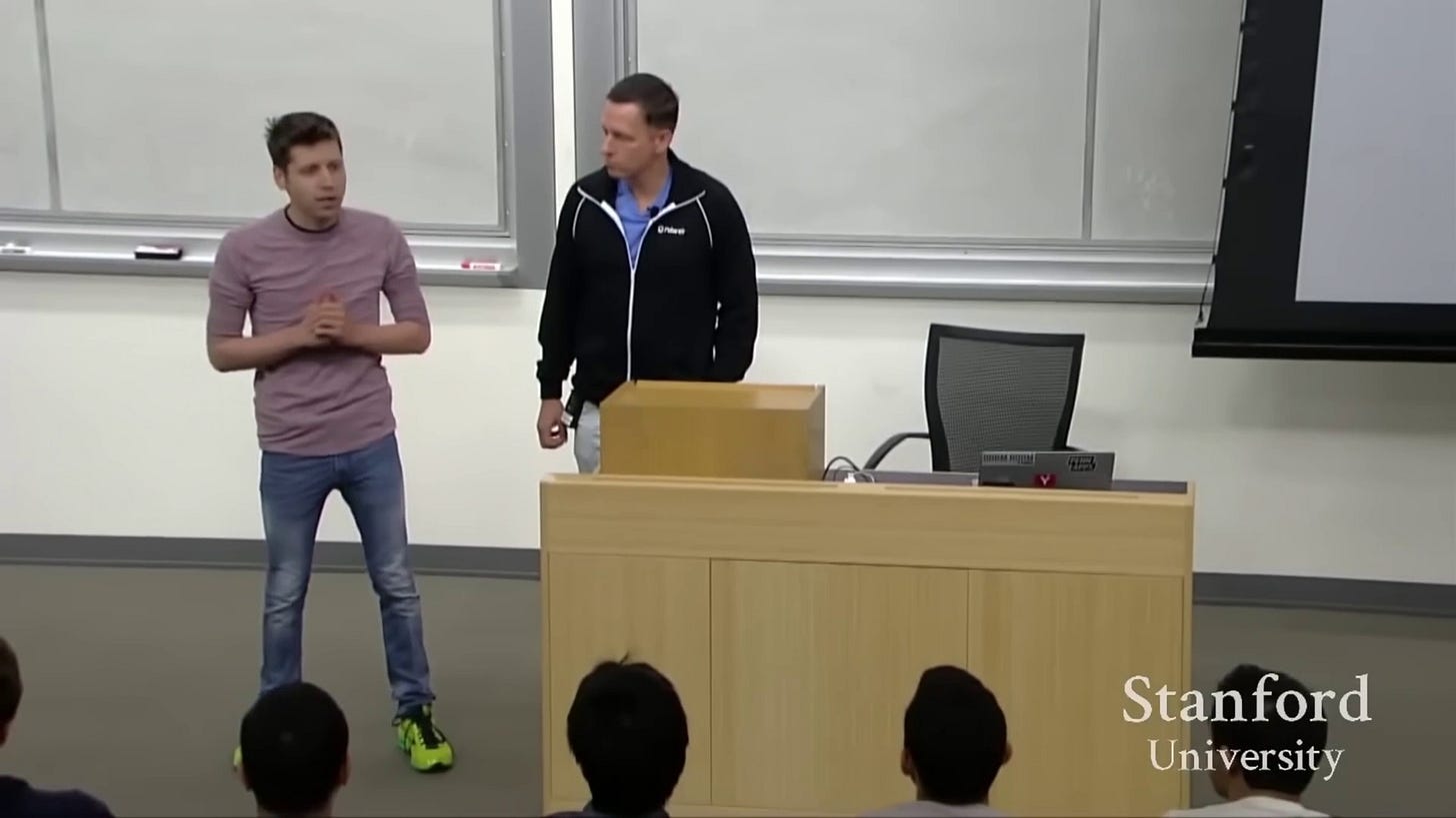 Sam Altman Peter Thiel monopoly competition is for losers Stanford Sam Altman Peter Thiel monopoly competition is for losers Stanford