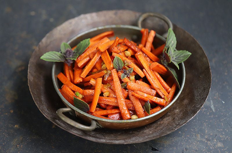 Pomegranate Honey-Carrots, Cook the Vineyard