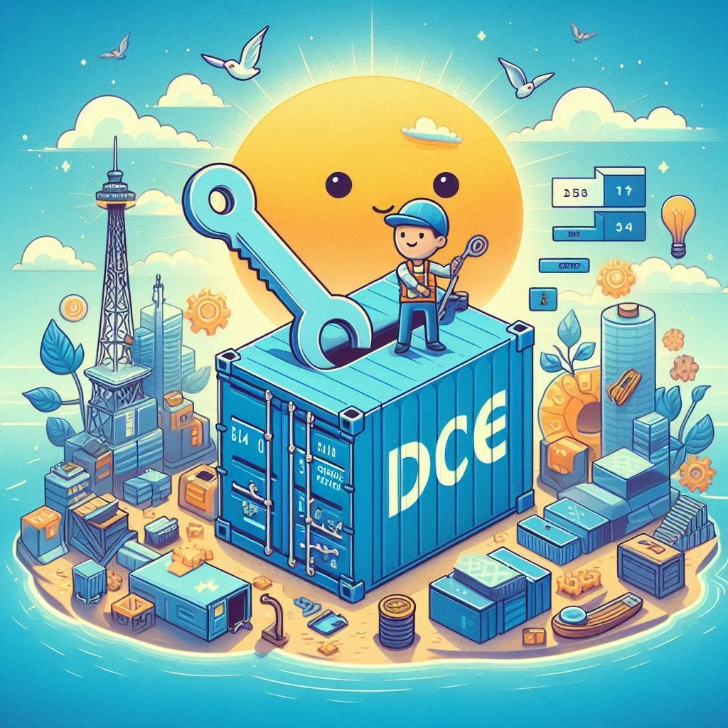 ilustração de principais comandos docker para post de blog