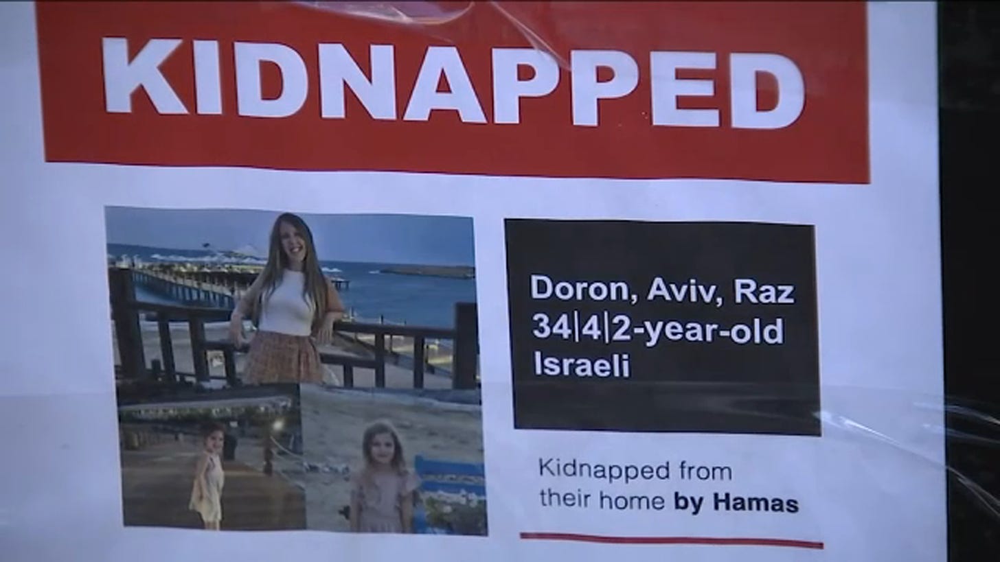 Israel Hamas war: Families of Israeli hostages speak out as posters of the  missing spread message in NYC - ABC7 New York