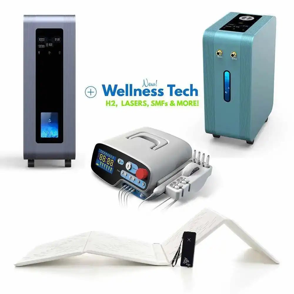 research and products for electromagnetic therapy, hydrogen inhalation, hydrogen water, low-level light therapy and more