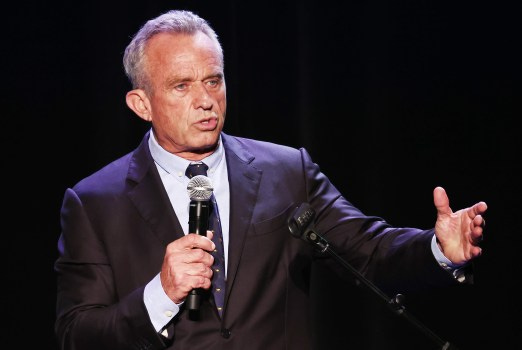 Democratic presidential candidate Robert F. Kennedy Jr. speaks at a Hispanic Heritage Month event at Wilshire Ebell Theatre on Sept. 15, 2023, in Los Angeles, Calif.