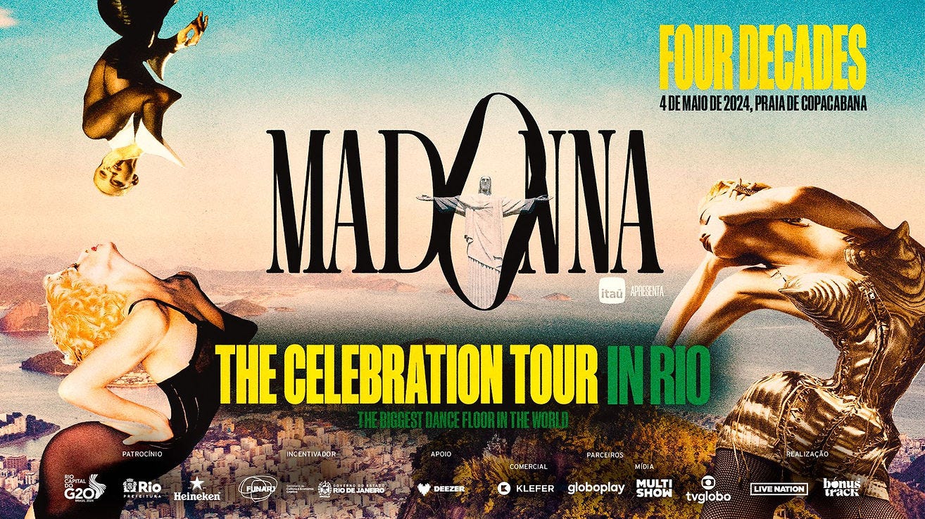 CONFIRMADO: Madonna se apresentará em Copacabana, encerrando a "Celebration  Tour"; Confira vídeo de anúncio e mais detalhes!!
