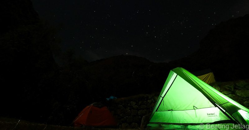 Our tent in one of the campsites on the Classic Inca Trail 4D