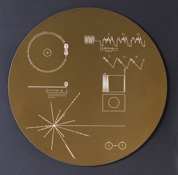 Full Size Metal Replica of NASA Voyager Golden Record Cover - Etsy Australia
