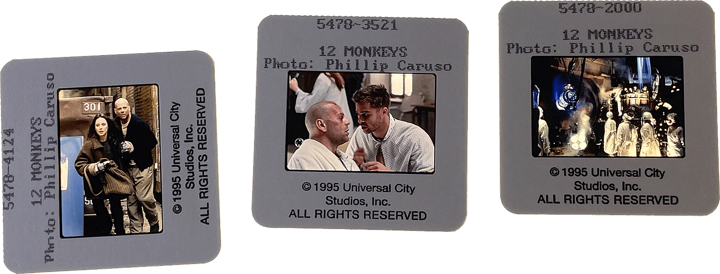 12 MONKEYS slides; courtesy of Universal City Studios, photos by Phillip Caruso.