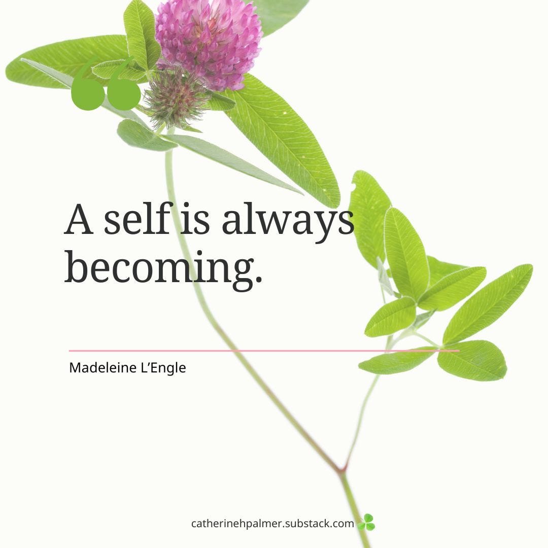 Red Clover with quote from Madeline L'Engle