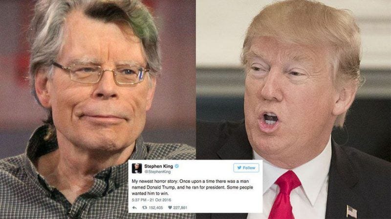 donald trump blocks stephen king on twitter