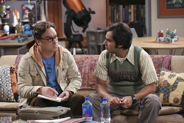 raj leonard work on message for big bang theory ep 821