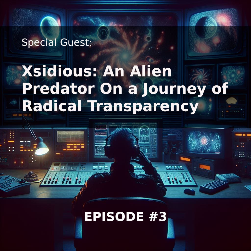 Alien predator hunting humans, interview with an alien, radical transparency, fiction, horror