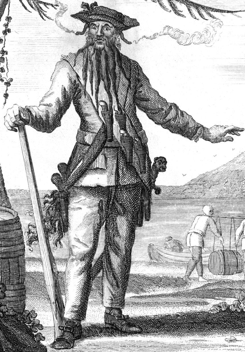 edward teach commonly call d black beard bw cropped