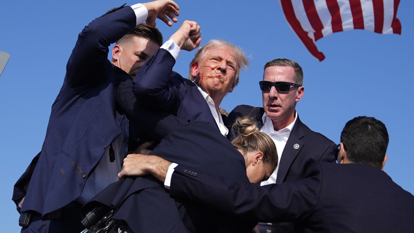 Trump raised his fist and projected an image of defiance | AP News