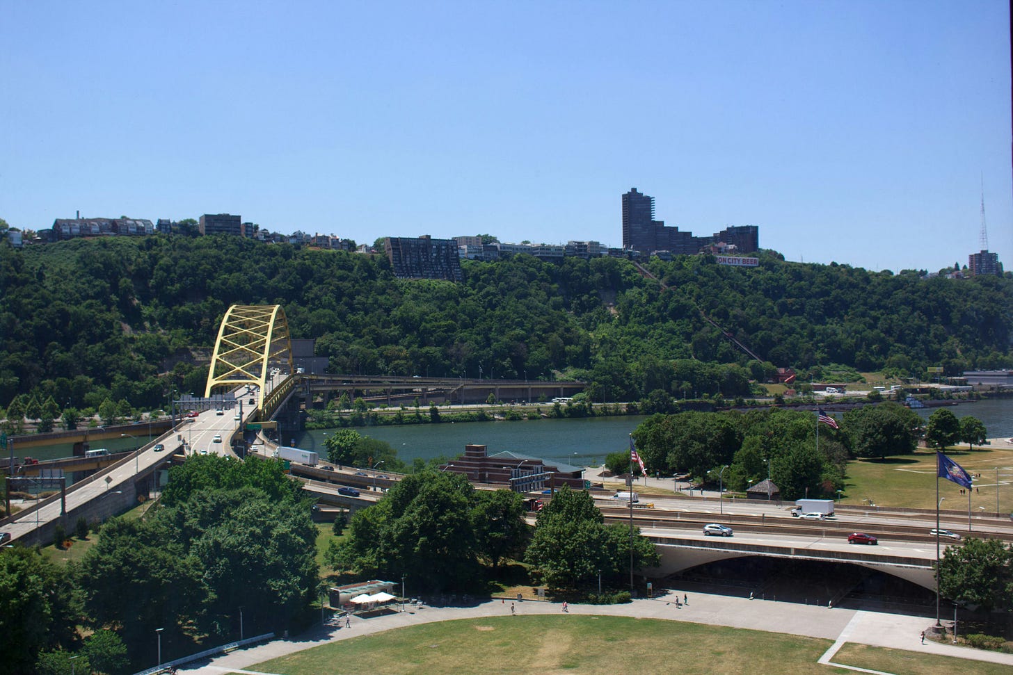 Ft Pitt Bridge heading into Ft Pitt Tunnels, Pittsburgh PA